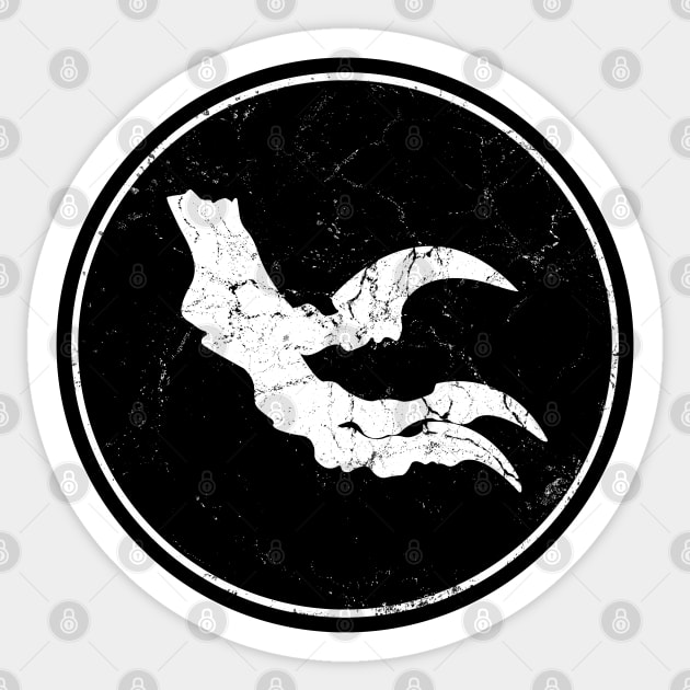 Velociraptor Fossil Claw Sticker by NicGrayTees